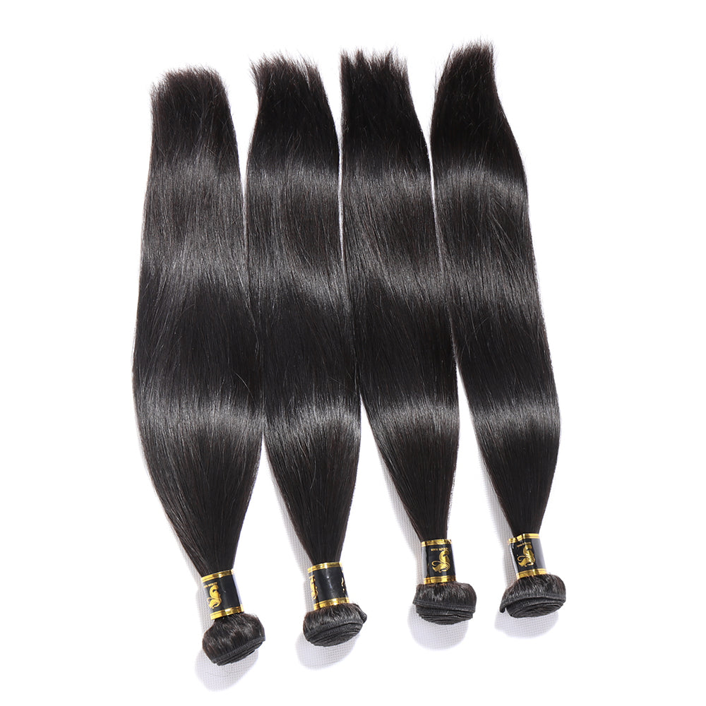 Brazilian Hair 1 Bundle Straight Human Hair Bundle Natural Black 10-34 inch Hair Weave Sew In Hair Extensions