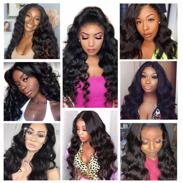 Brazilian Hair Body Wave Human Hair Bundles Natural Color 4 Bundles 100% Human Weaves No Tangle