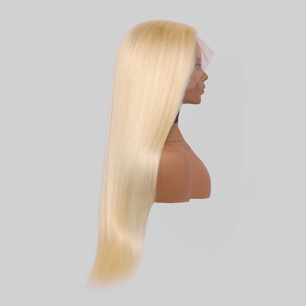 613 Honey Blonde Lace Front Wigs 13x4 Frontal Lace Wig 200% Density Straight Human Hair Wigs Pre Plucked For Woman