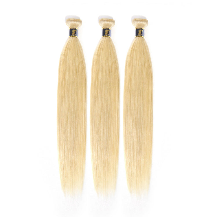 613 Bundles 100% Brazilian Straight Blonde Human Hair Bundles 10A Virgin Blonde Hair Weave