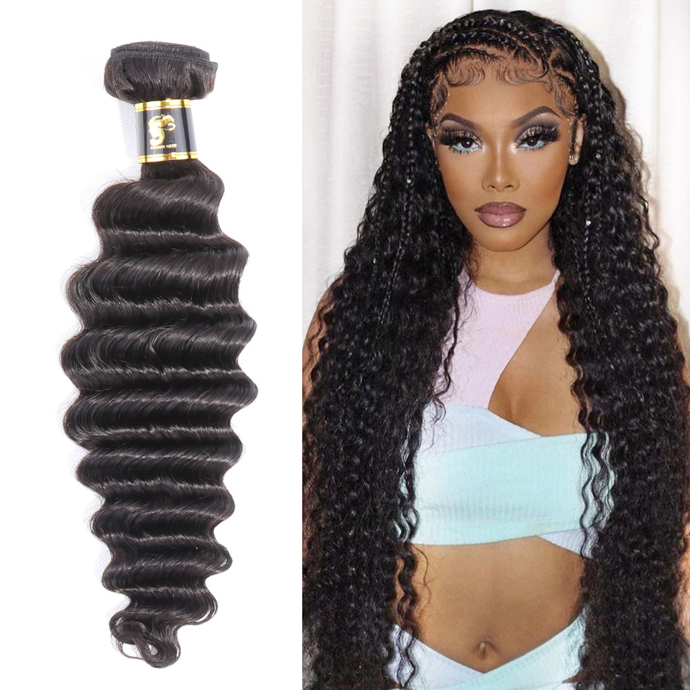 Brazilian Loose Deep Bundles 100% Human Hair Extensions 3 Bundles Deal Curly Bundles