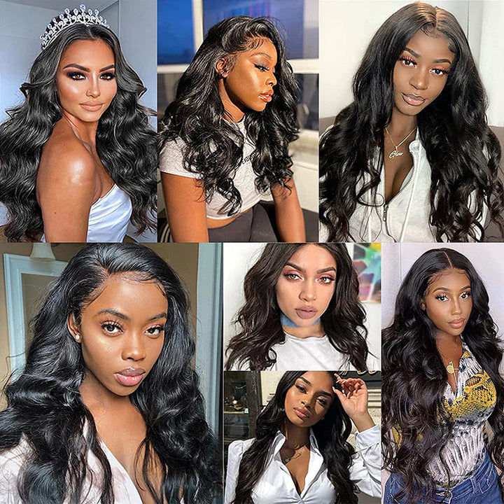 13×4 Body Wave Lace Front Wigs 200% Density Human Hair Wigs Pre Plucked with Baby Hair Natural Hairline