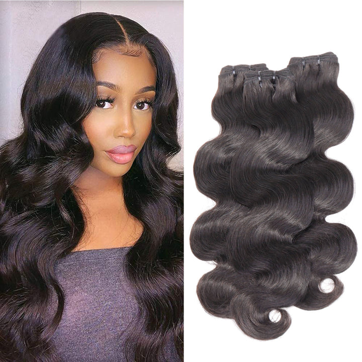 Funmi Body Wave Hair Bundles Human Hair 3 Bundles Fumi Hair Weaves Double Drawn Natural Black Color Hair Extension