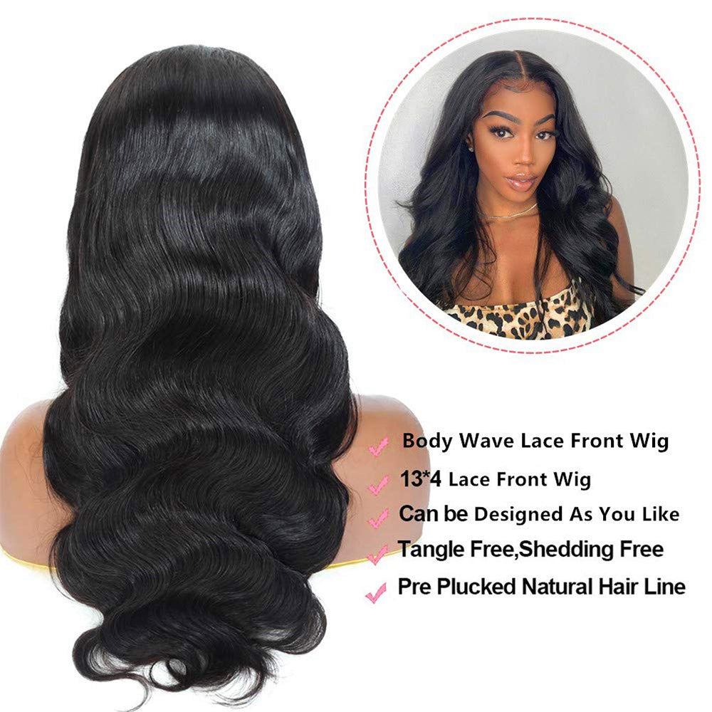 13×4 Body Wave Lace Front Wigs 200% Density Human Hair Wigs Pre Plucked with Baby Hair Natural Hairline