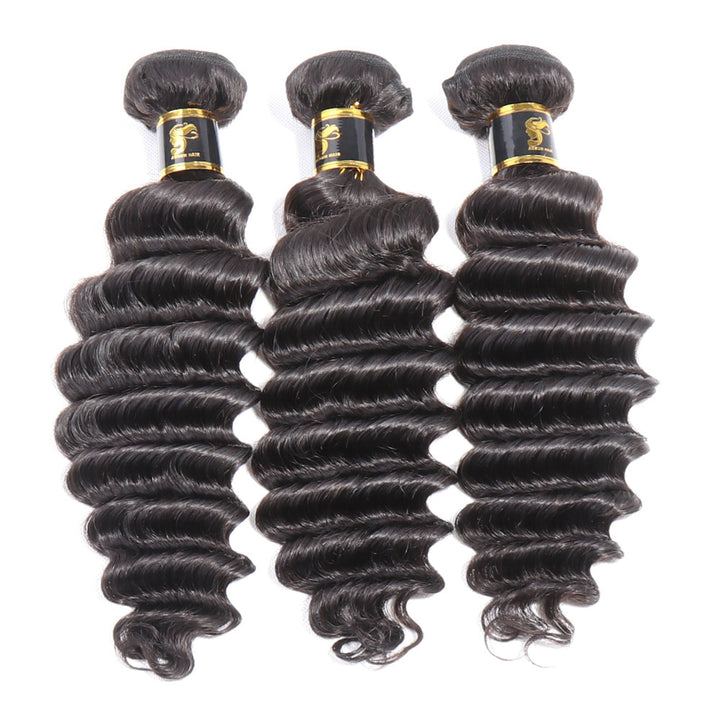 Brazilian Loose Deep Bundles 100% Human Hair Extensions 3 Bundles Deal Curly Bundles