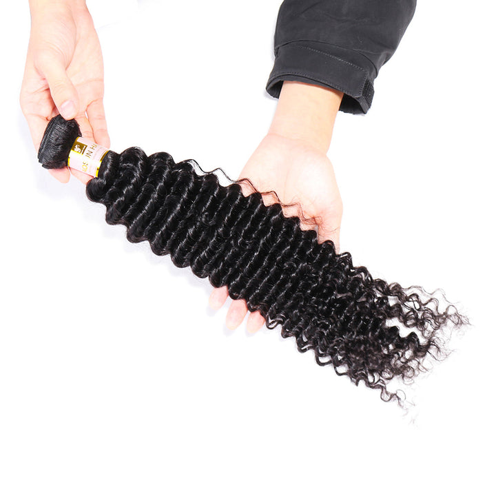 1 Bundle Deep Curly Virgin Hair 100% Unprocessed Human Hair Deep Wave Weave Free Shipping