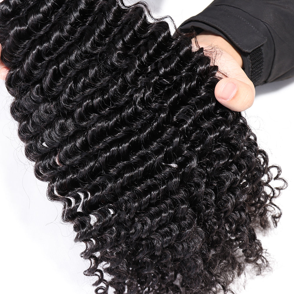 1 Bundle Deep Curly Virgin Hair 100% Unprocessed Human Hair Deep Wave Weave Free Shipping