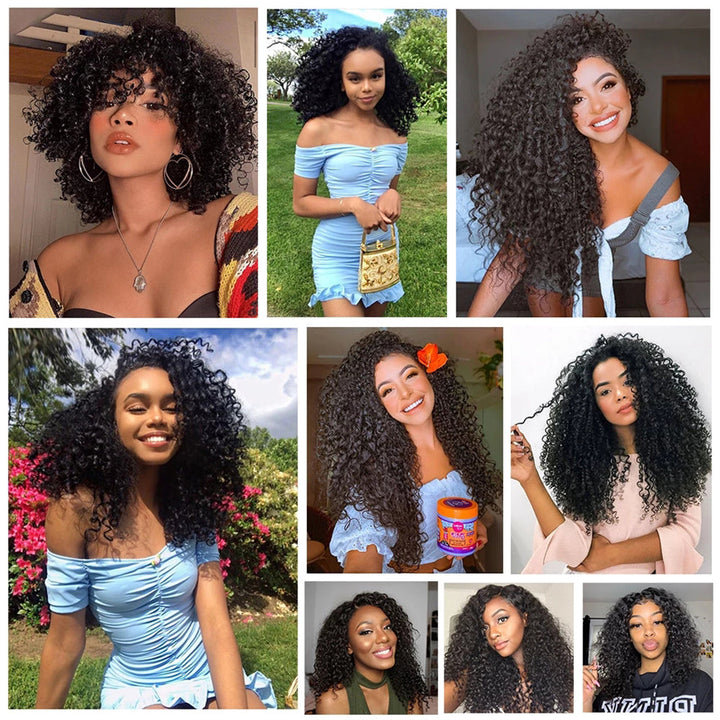 Brazilian Hair Kinky Curly Hair Bundles 100% Human Hair Weave Bundles Natural Black Curly Human Hair Extensions